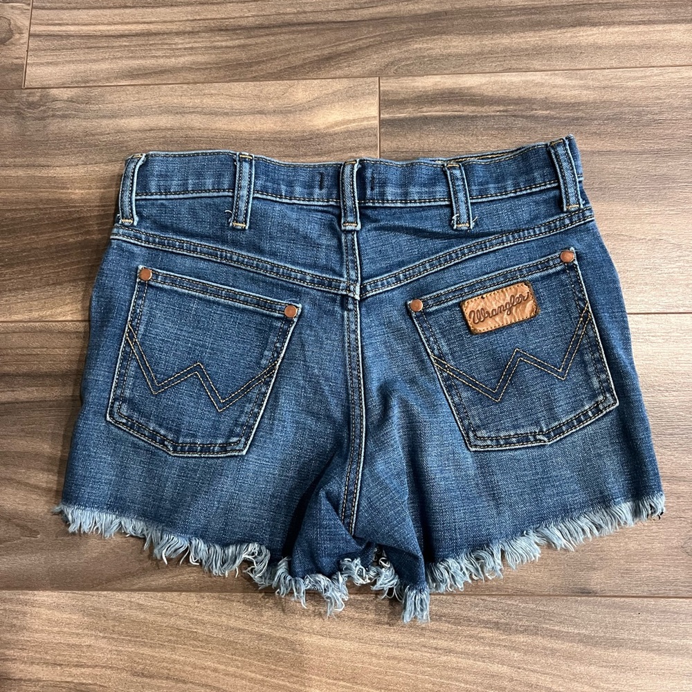 Wrangler Women's Frayed Hem Blue Jean Shorts